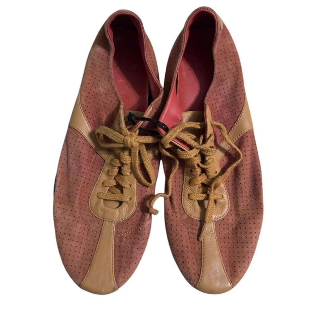 Cole Haan Orange Perforated Air Oxford Sneakers ws11